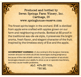 EVE back label